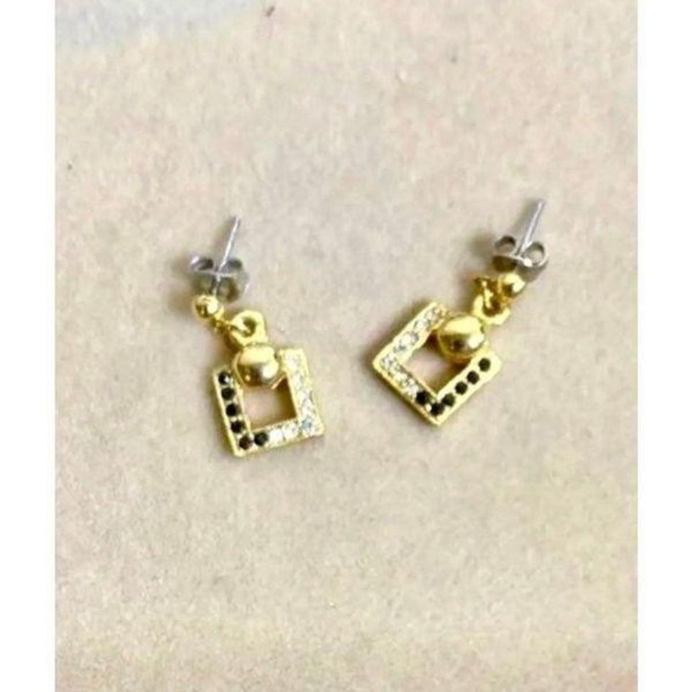 Retro Black Diamond Square Earrings